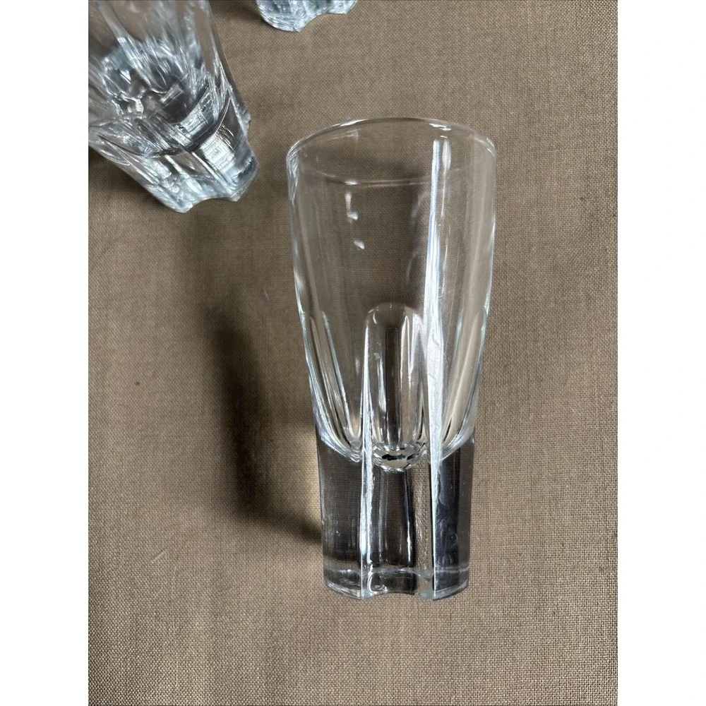 Set of 4 Italian Crystal Shot Glasses Aperitifs Heavy Base Made in Italy